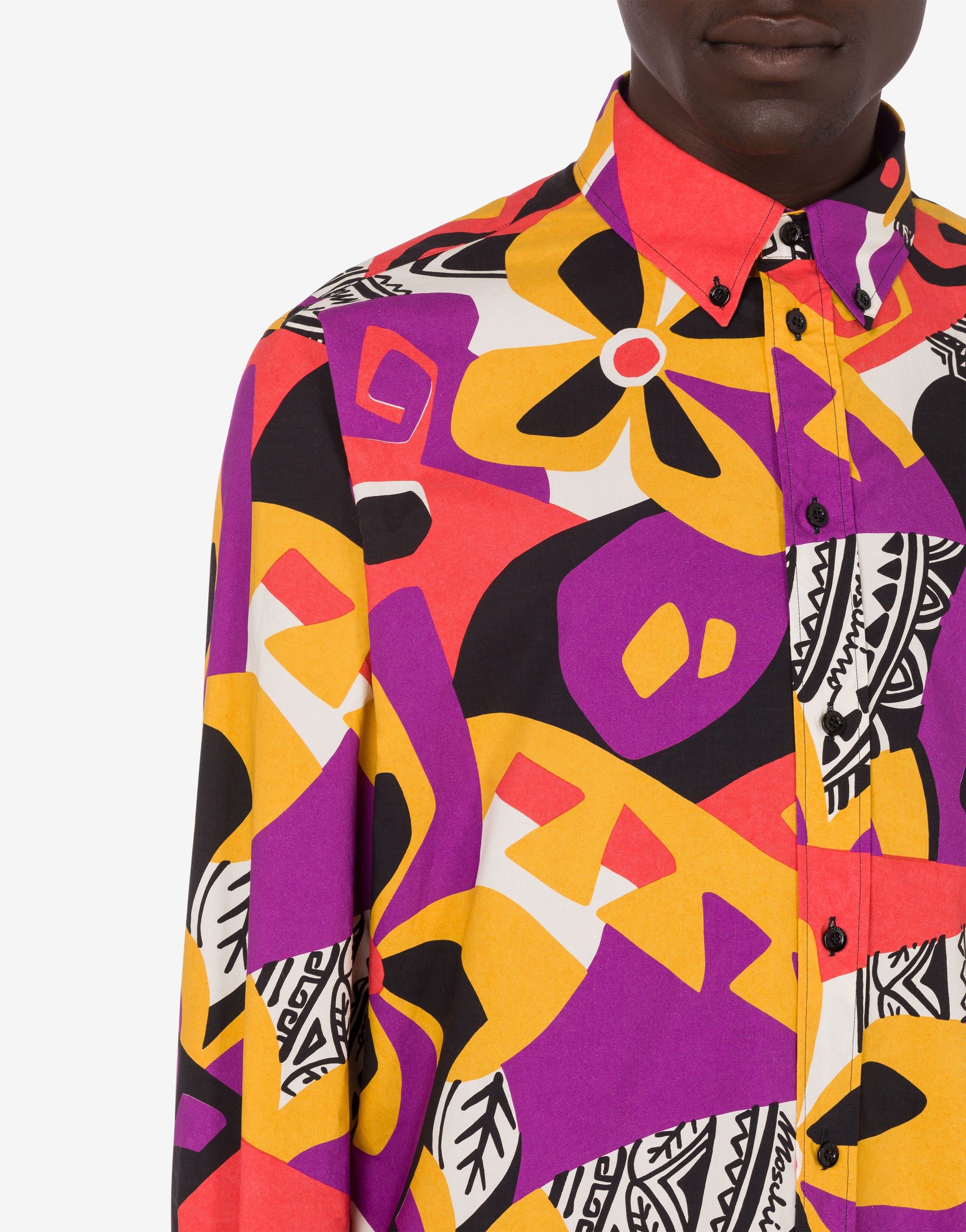 GEOMETRIC PRINT POPLIN SHIRT - 4