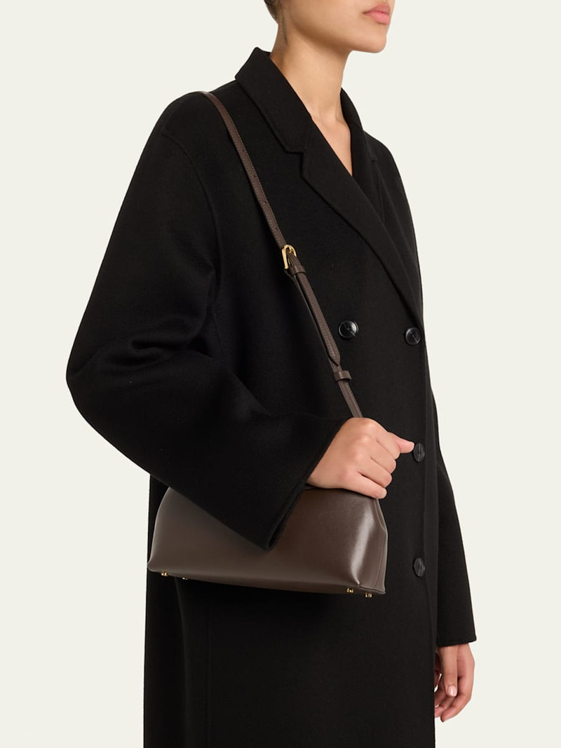 TOTEME T Lock Flap Leather Clutch Bag outlook