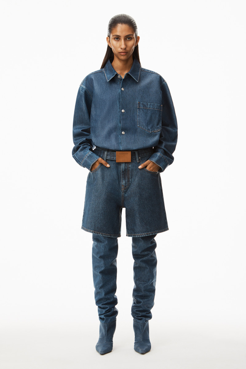 Alexander Wang OVERSIZED SHIRT IN COATED DENIM outlook