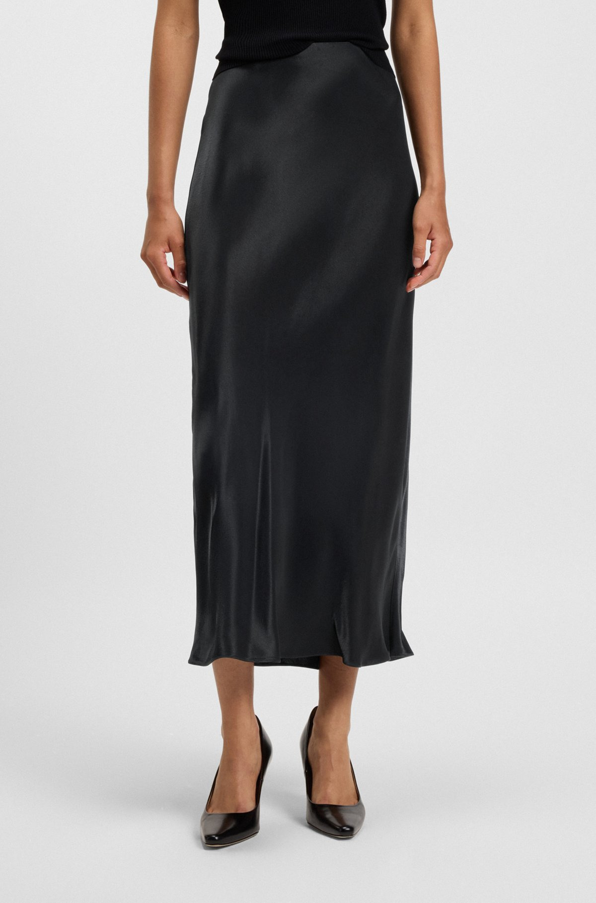 REGULAR-FIT MAXI SKIRT IN SATIN - 2