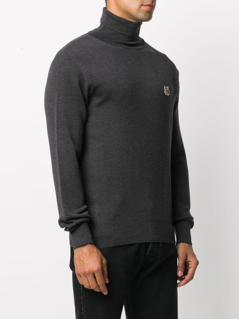 embroidered logo roll-neck jumper - 3