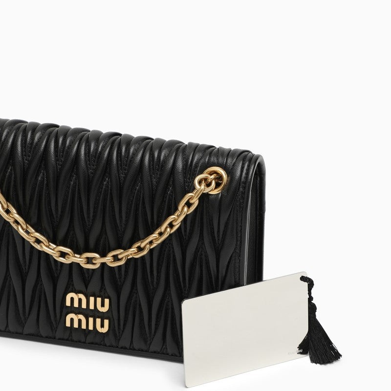 Miu Miu Black Matelasse Leather Bag Women - 5