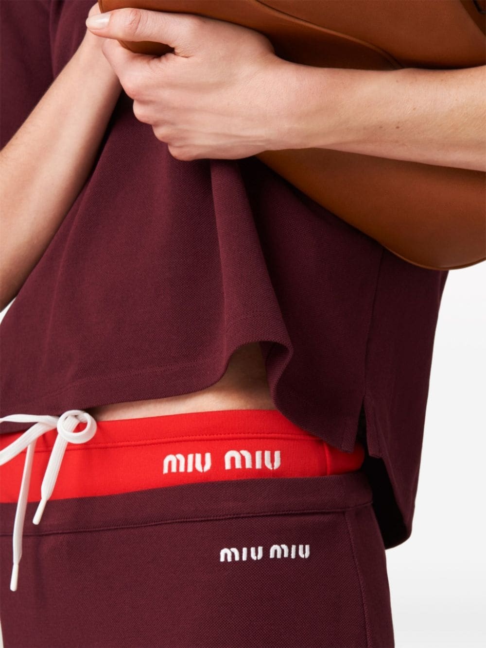 logo-embroidered piquÃ© skirt - 4