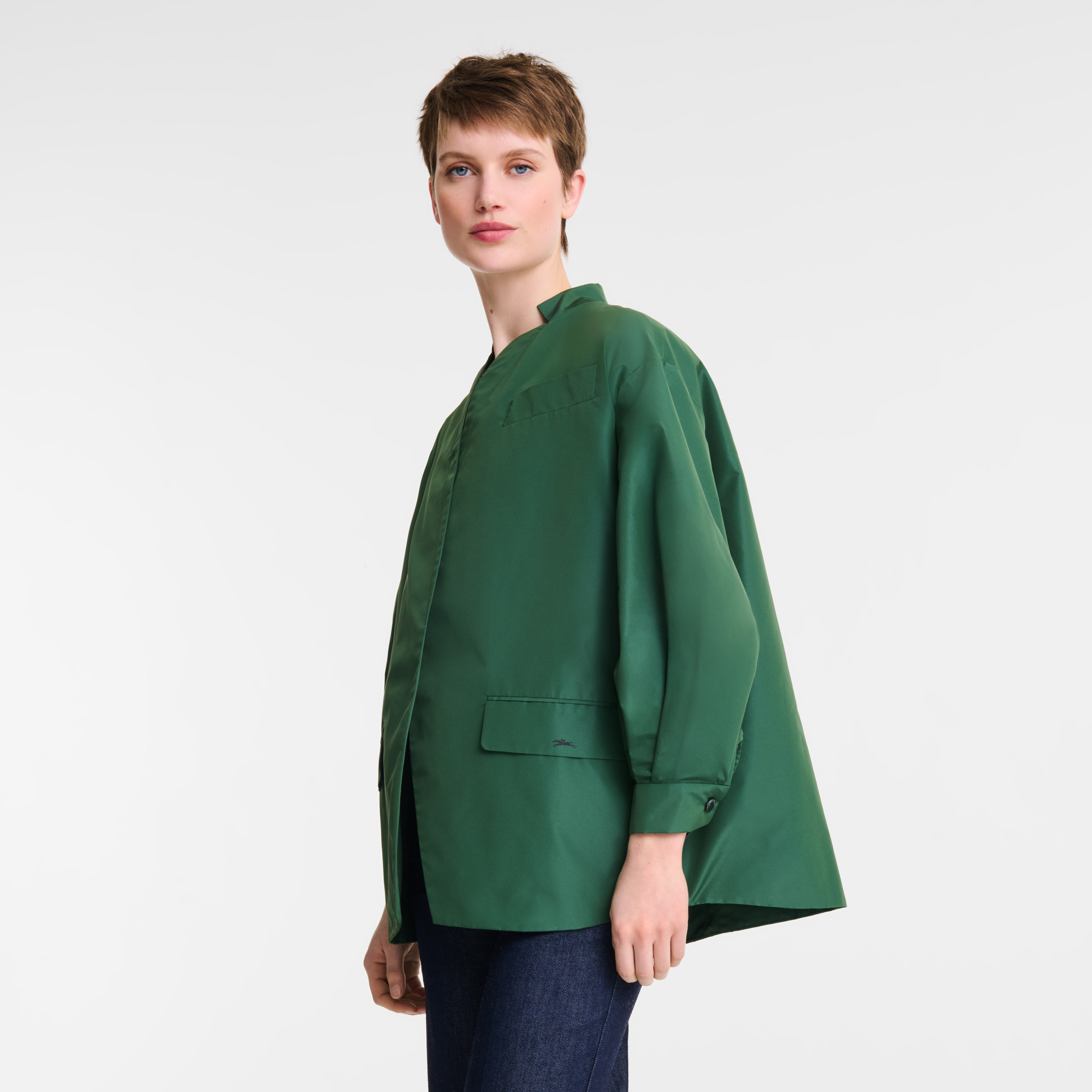 Kimono jacket British Green - Technical taffeta - 4