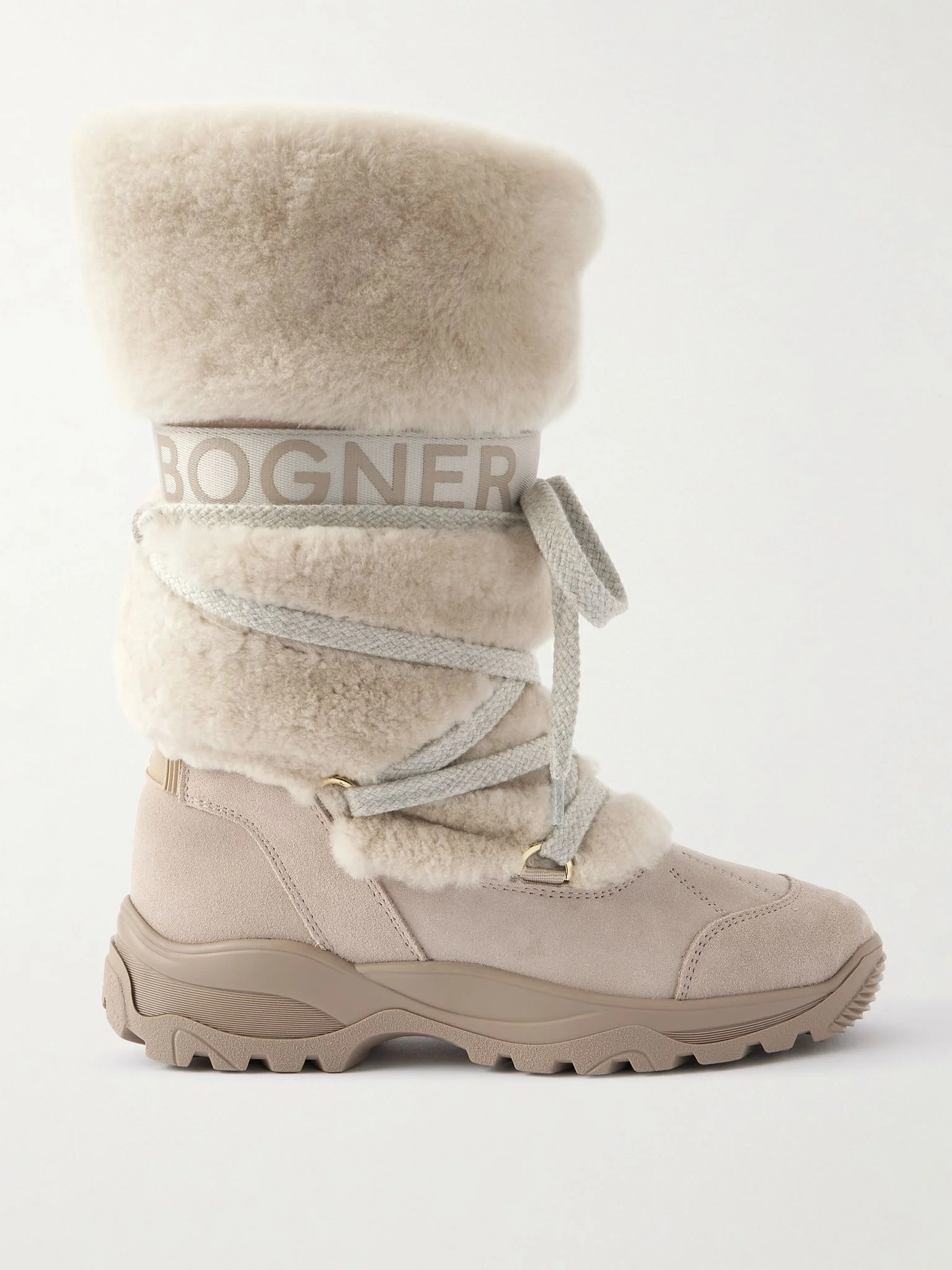 Alta Badia shearling and suede ankle boots Ivory - 1