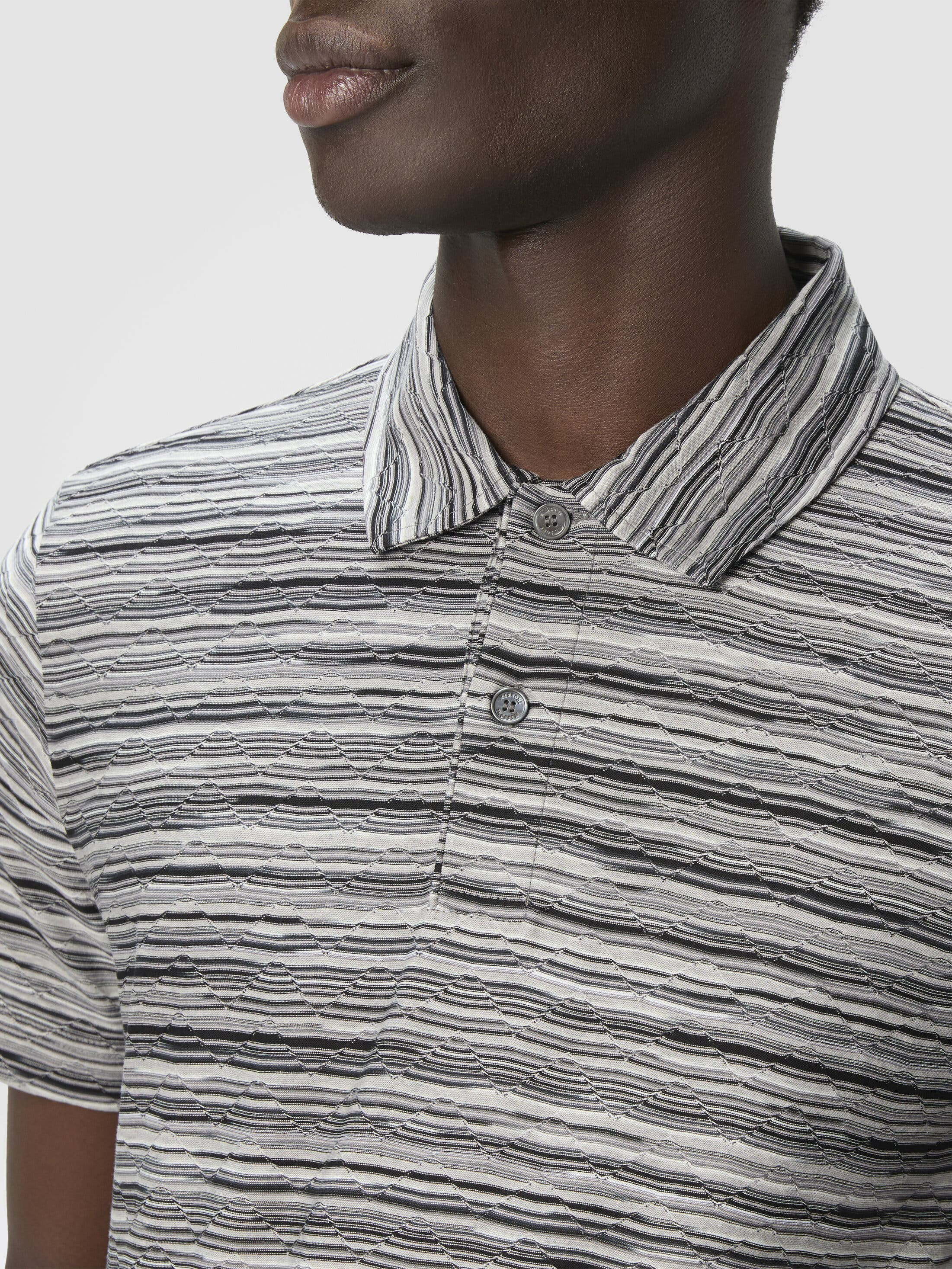 Missoni Short Sleeve Polo In Flame Jersey in Grey at Nordstrom - 4