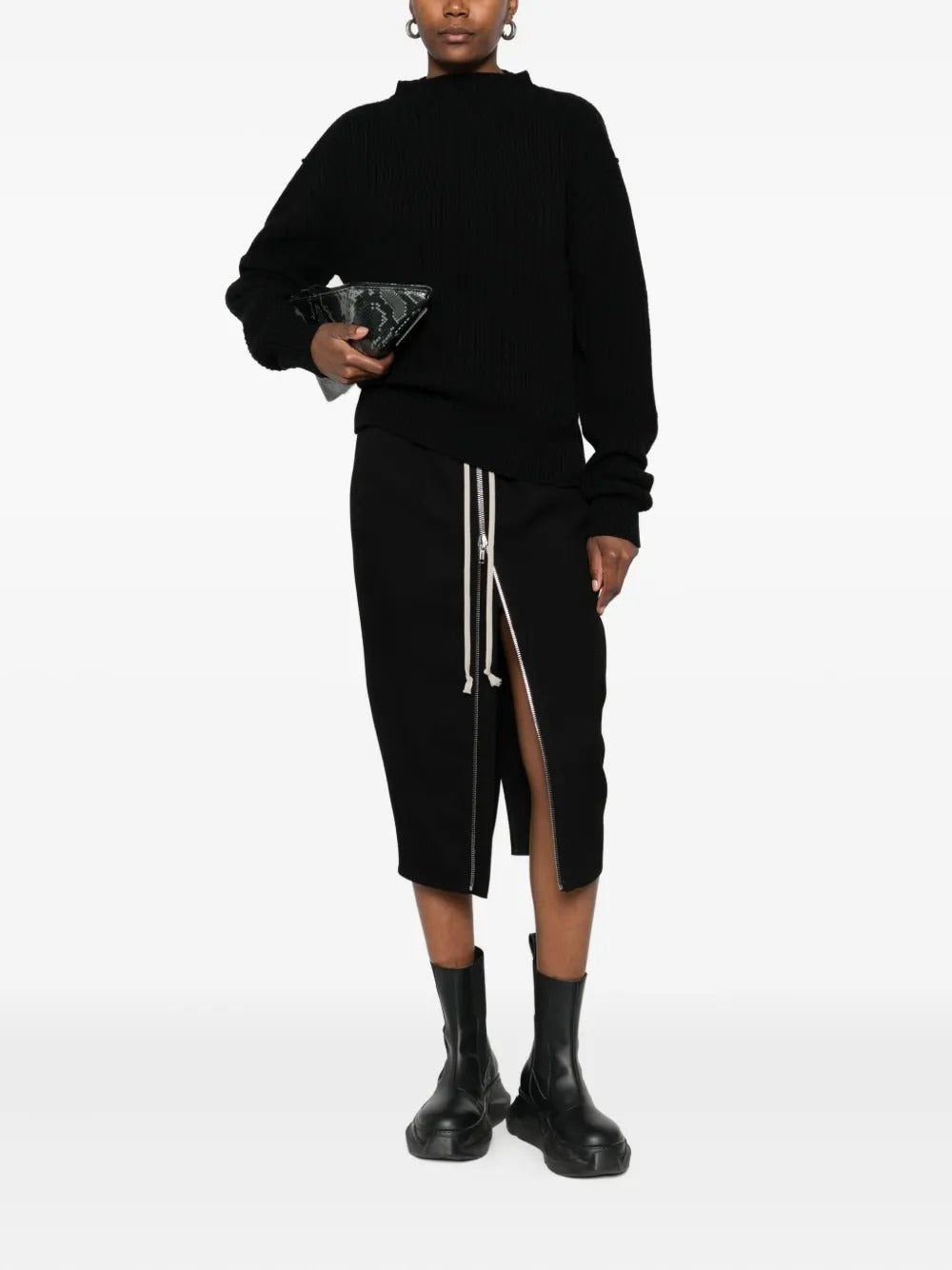 RICK OWENS - Women Zipped Short Pillar Skirt - 1