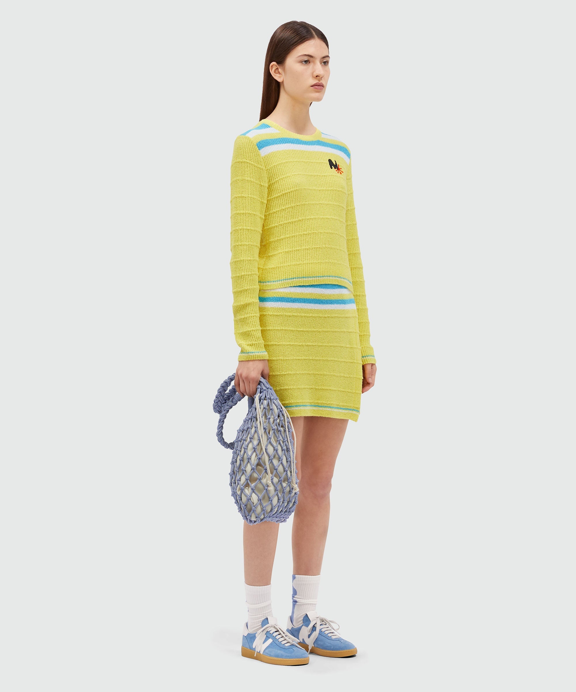 Terry cotton sweater with striped pattern - 4
