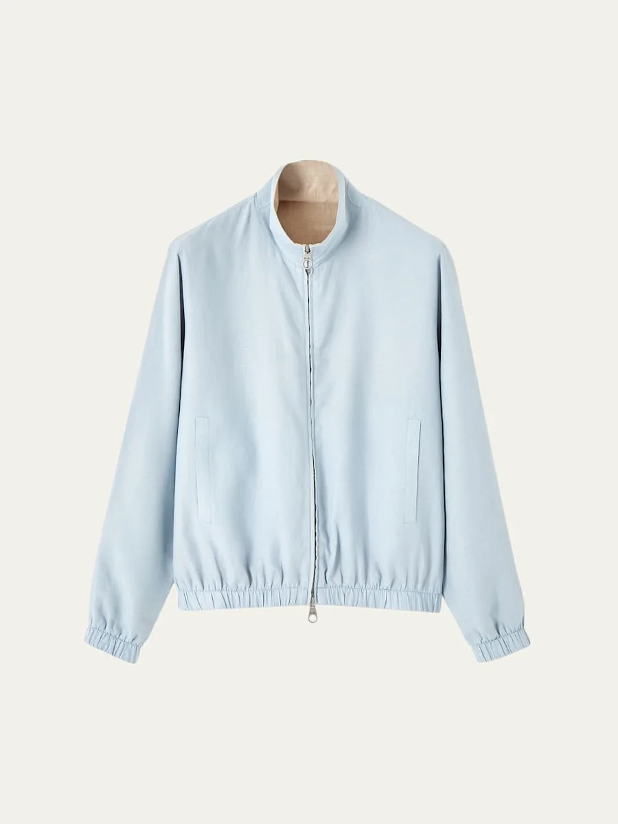 Men's Linen Bomber Jacket - 1