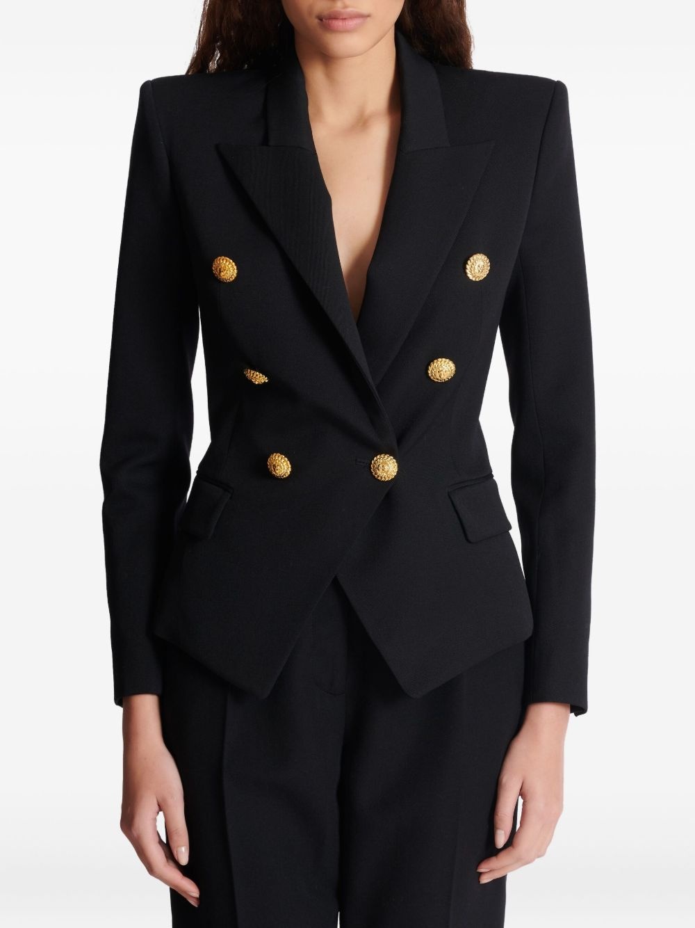 double-breasted fitted jacket - 6