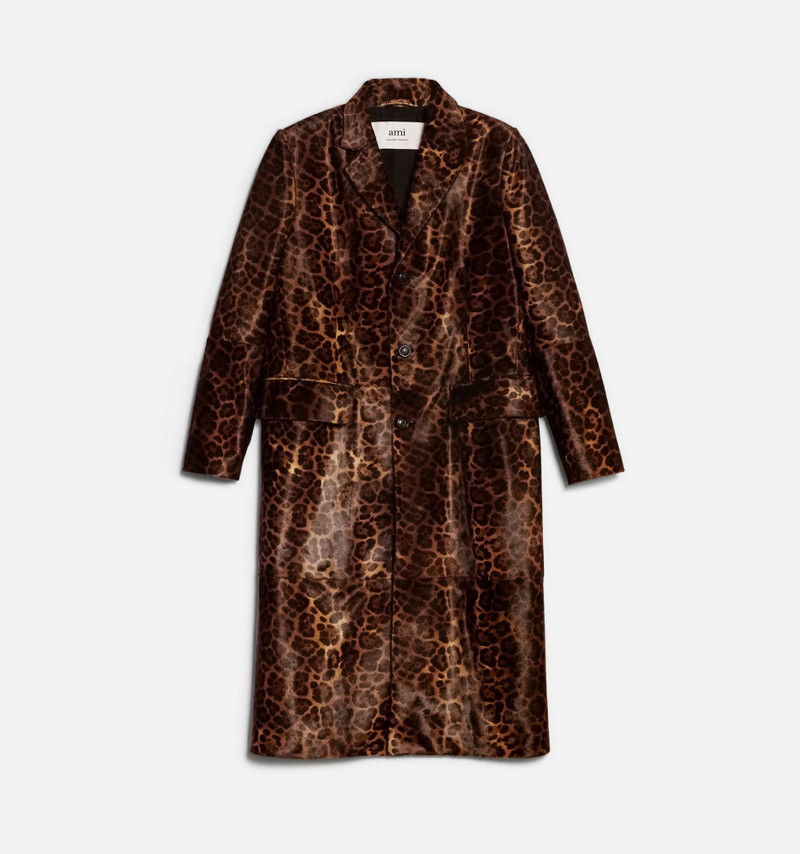 AMI Paris Three Buttons Leather Coat outlook