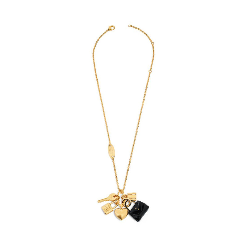 BALENCIAGA Women's Carousel Rodeo Collector Necklace in Gold/black outlook