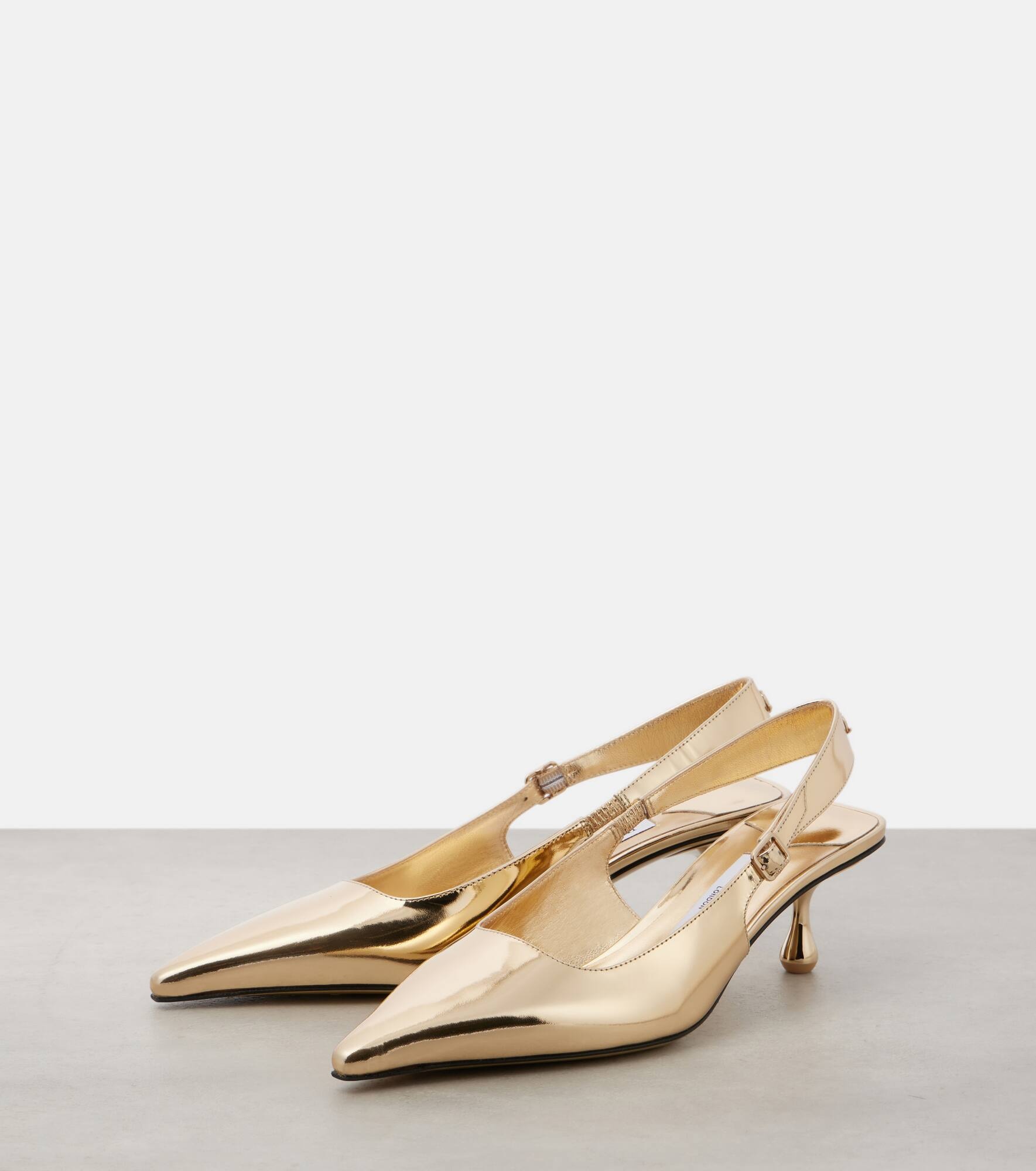 Amel 50 metallic leather slingback pumps - 4