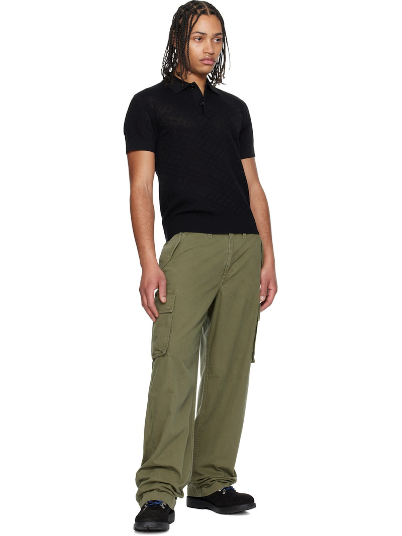 Burberry Black Check Wool Polo outlook