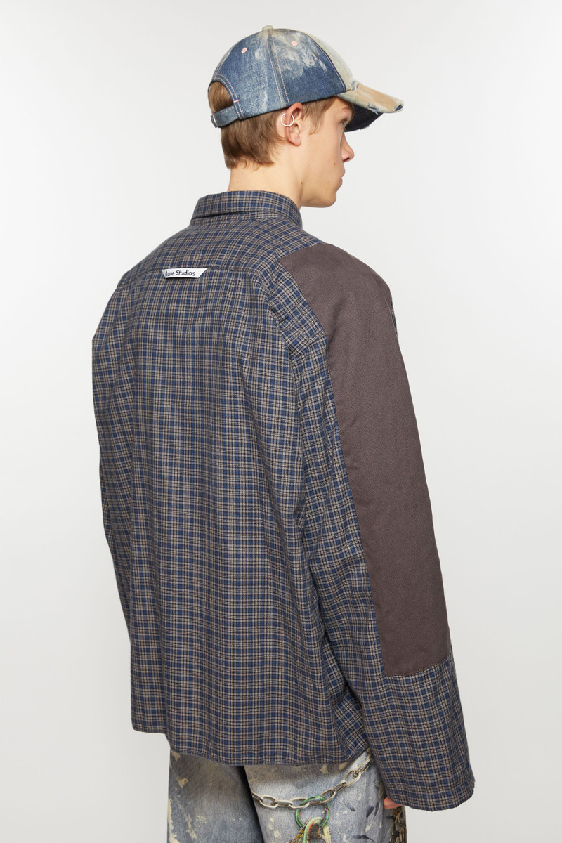 Check button-up shirt - Black/Navy 3