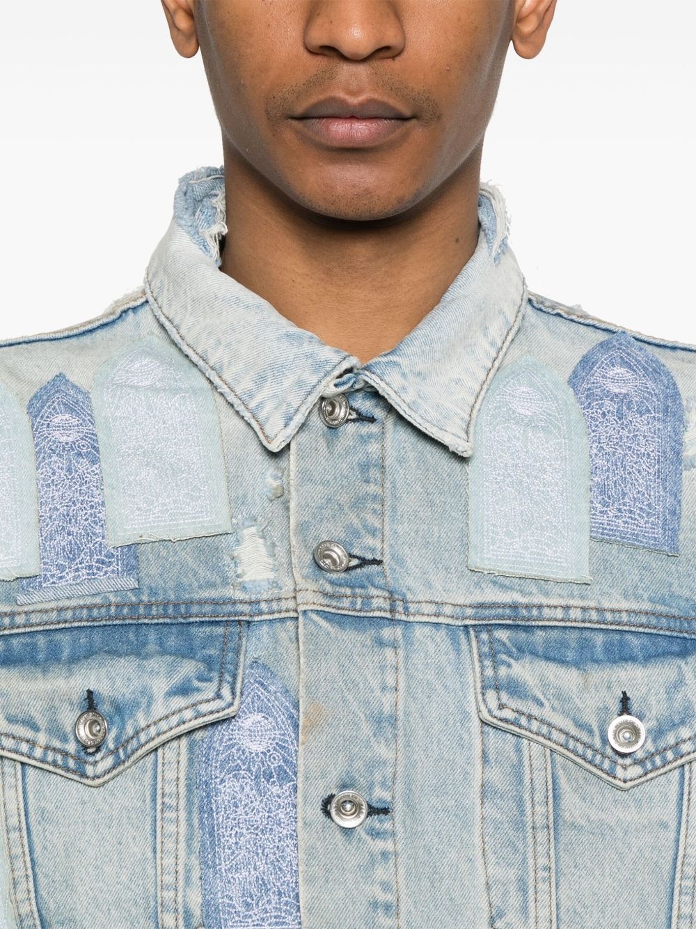 Patched Arched denim jacket - 5