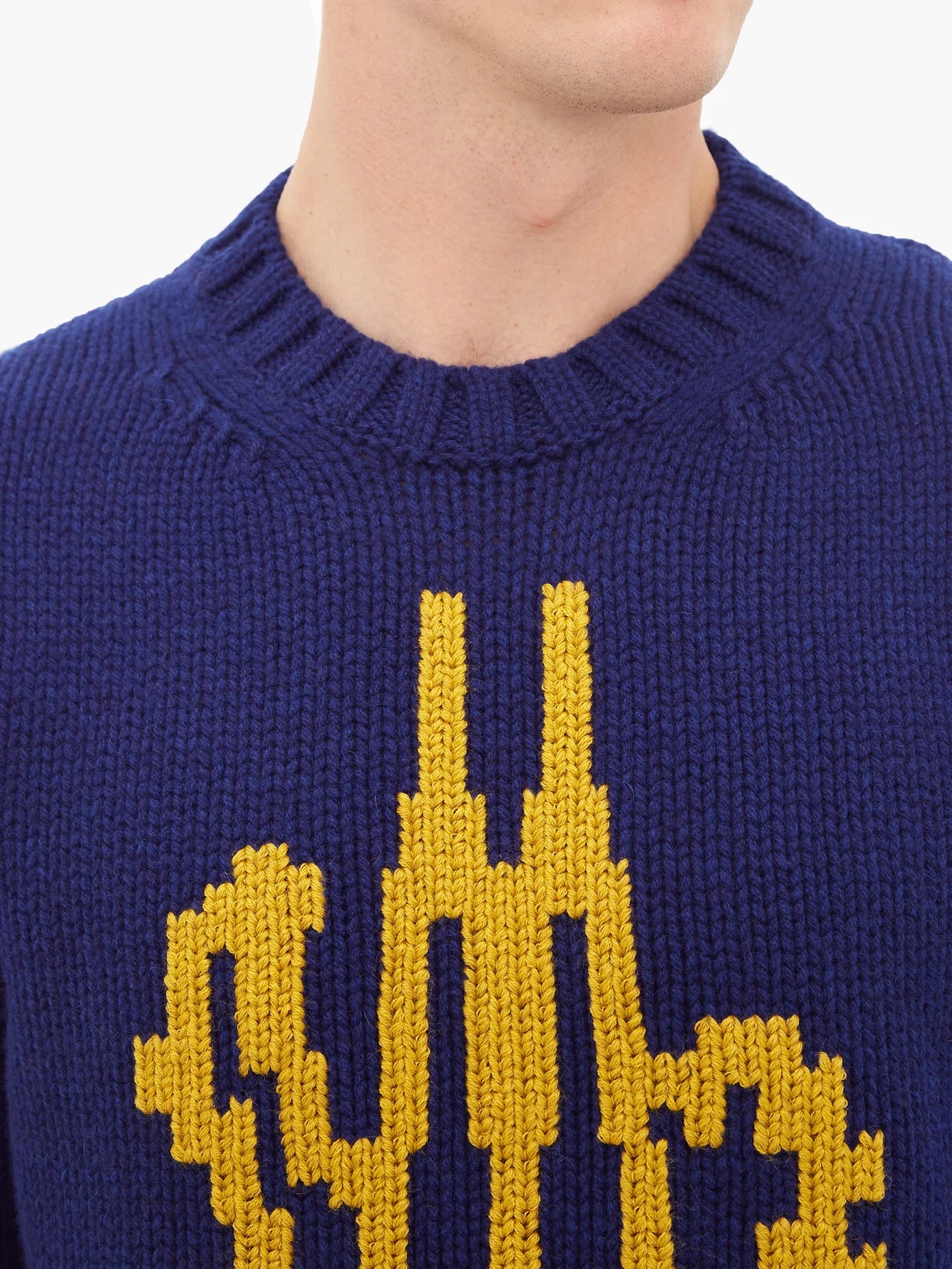 Logo-intarsia wool sweater - 3