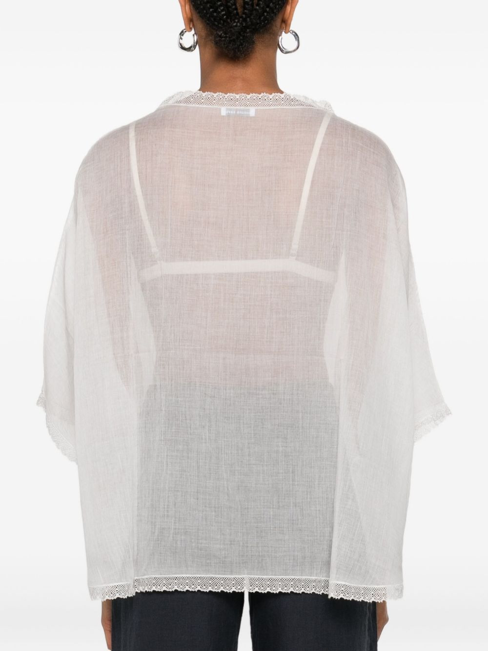 lace-trim blouse - 4