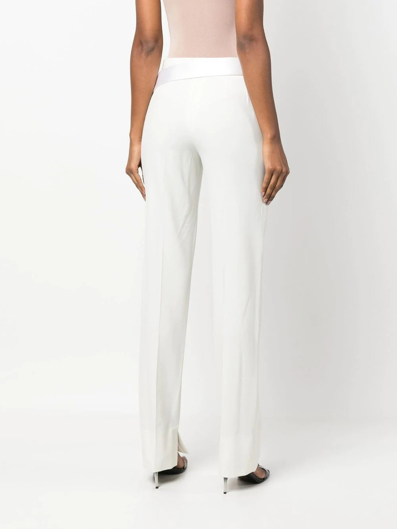 satin-waistband detail trousers 4