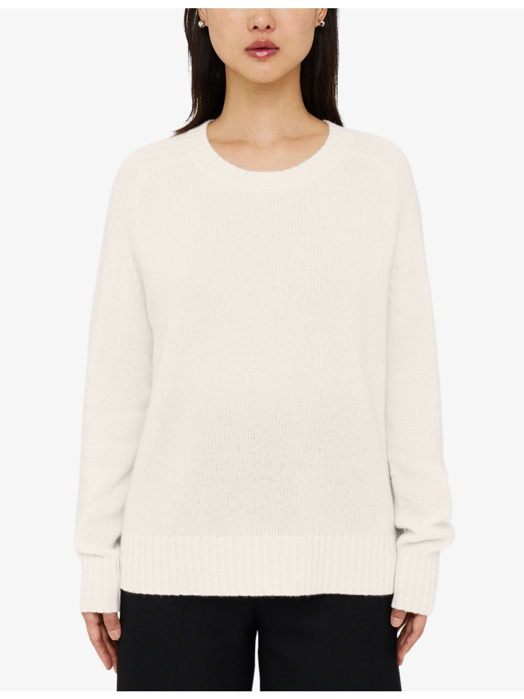 Round-neck wide-rib cashmere jumper - 3
