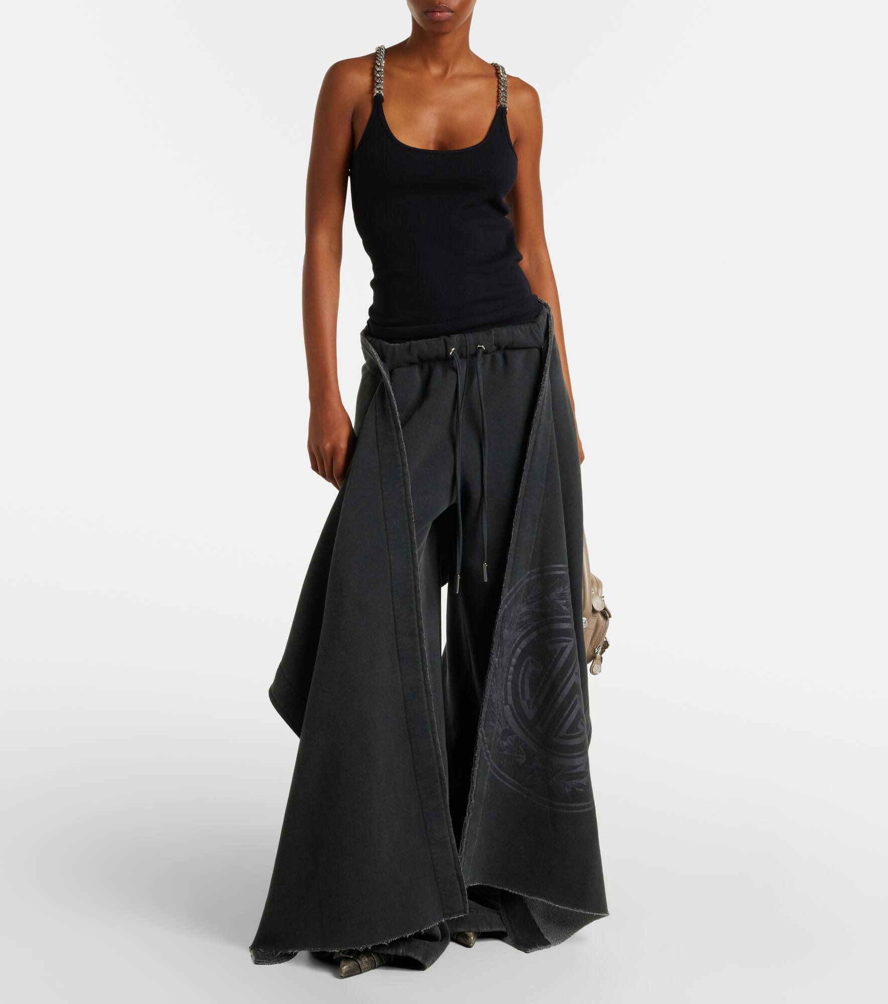 Cotton-blend French Terry sweatpants - 2