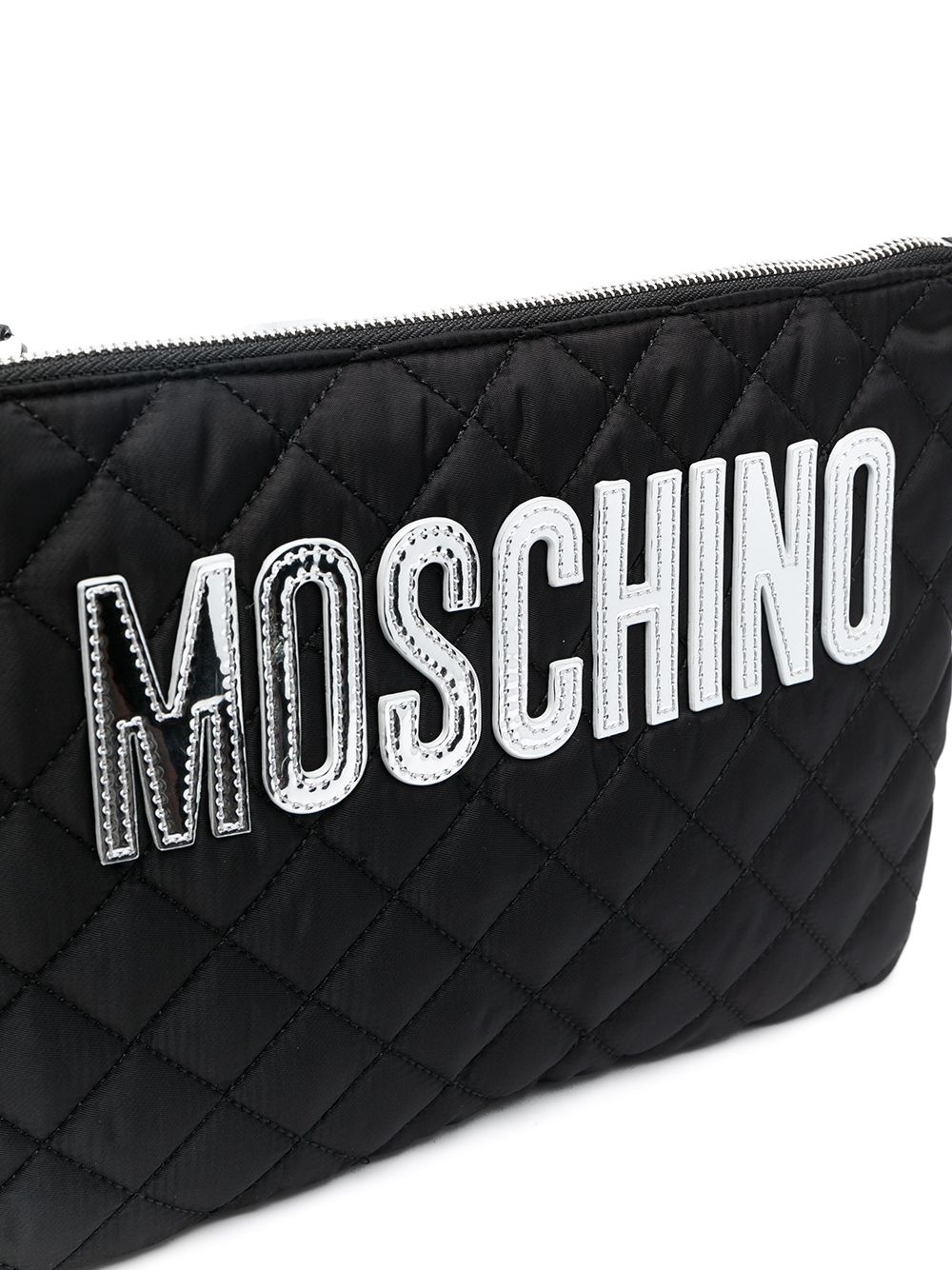 quilted logo clutch bag - 4