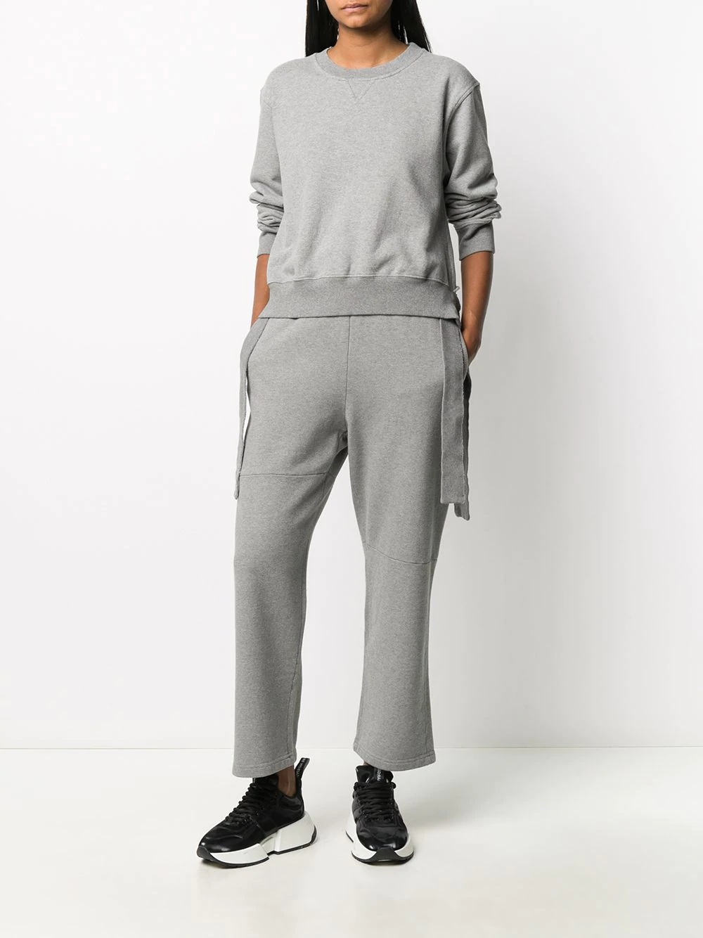 draped detail cropped track pants - 2