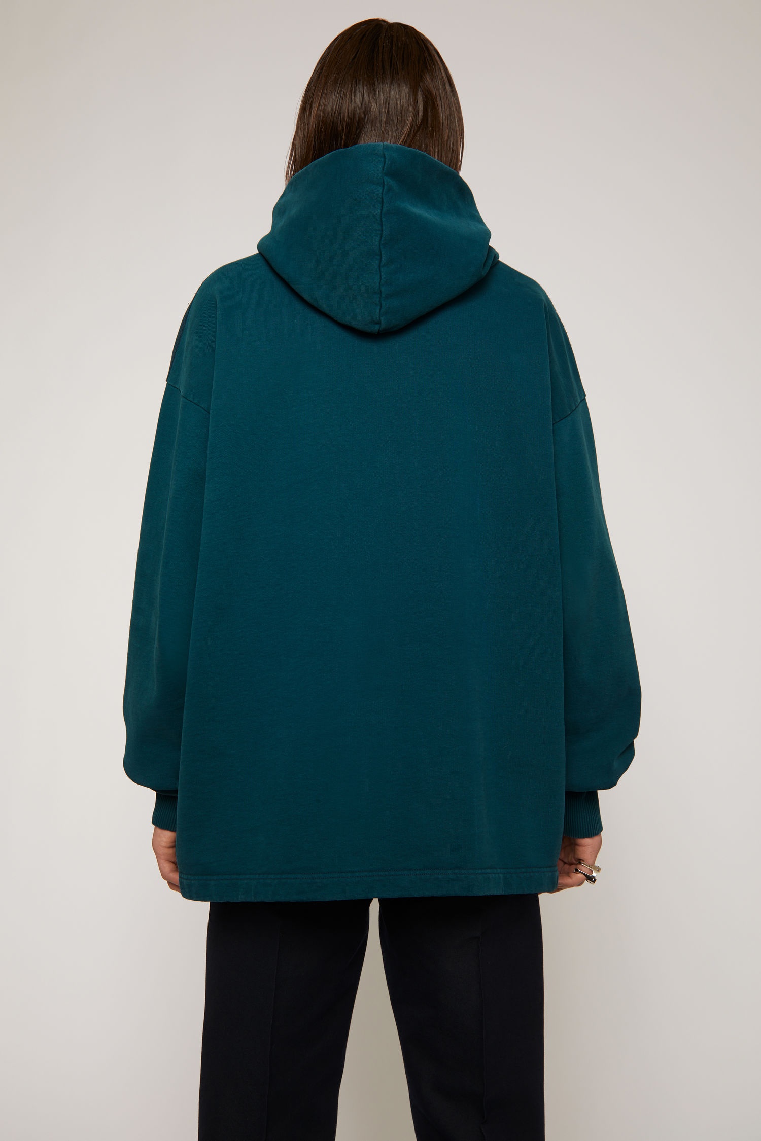 Logo print hooded sweatshirt deep petrol - 4