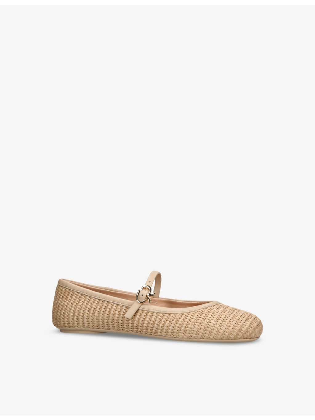 Carla ribbon-buckle raffia flats - 3