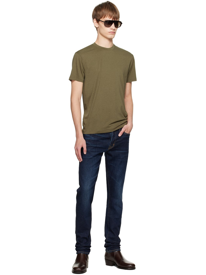 TOM FORD Khaki Lyocell Cotton Crewneck T-shirt outlook
