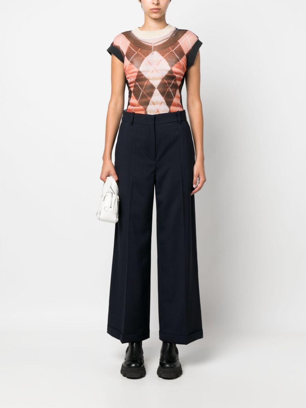 flared cropped trousers - 2