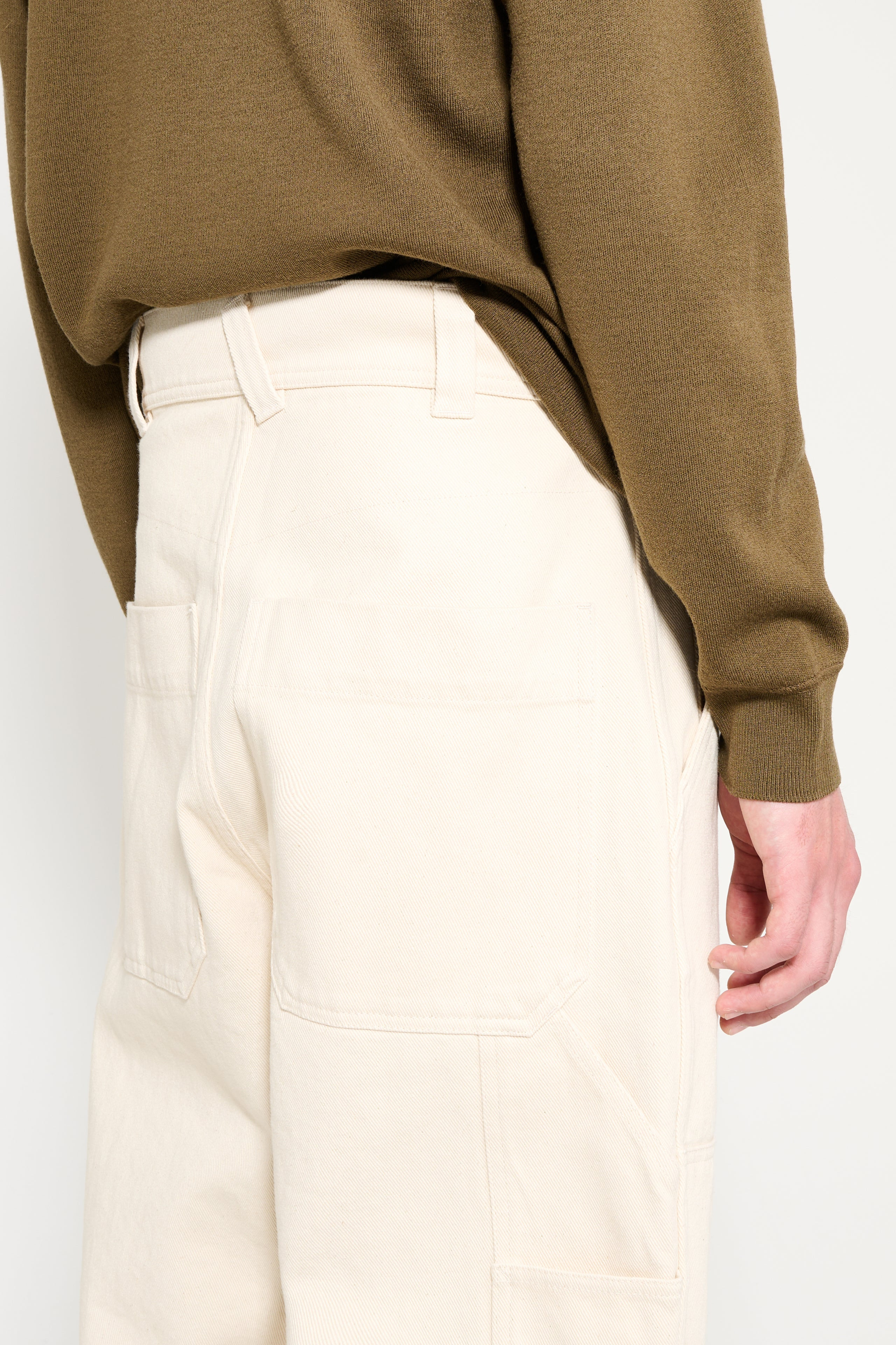 MARGARET HOWELL MHL TOOL POCKET TROUSER NATURAL COTTON DENIM - 4