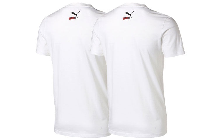 PUMA Sakura Pack Graphic Crew T-Shirt 'White Black Red' 596036-02 - 4