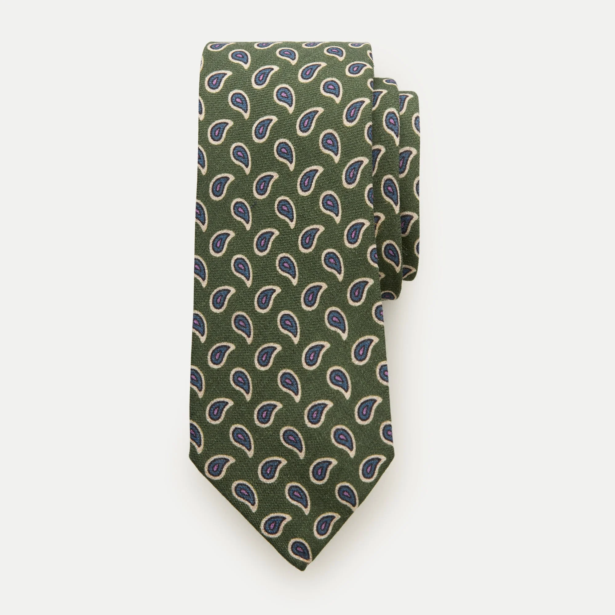 Italian wool tie in paisley - 1