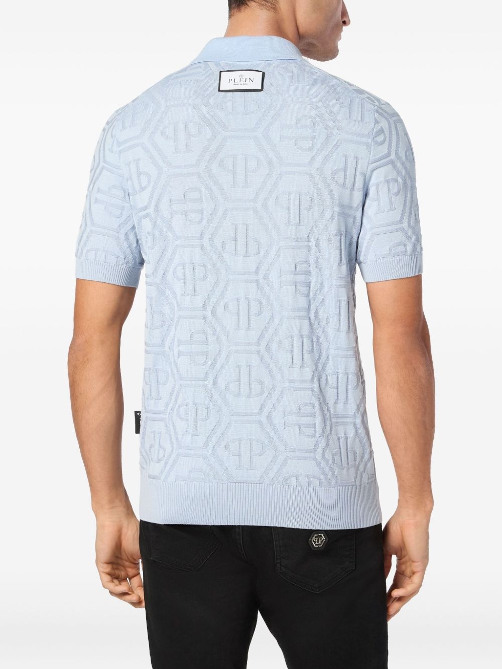 monogram-jacquard polo shirt - 4