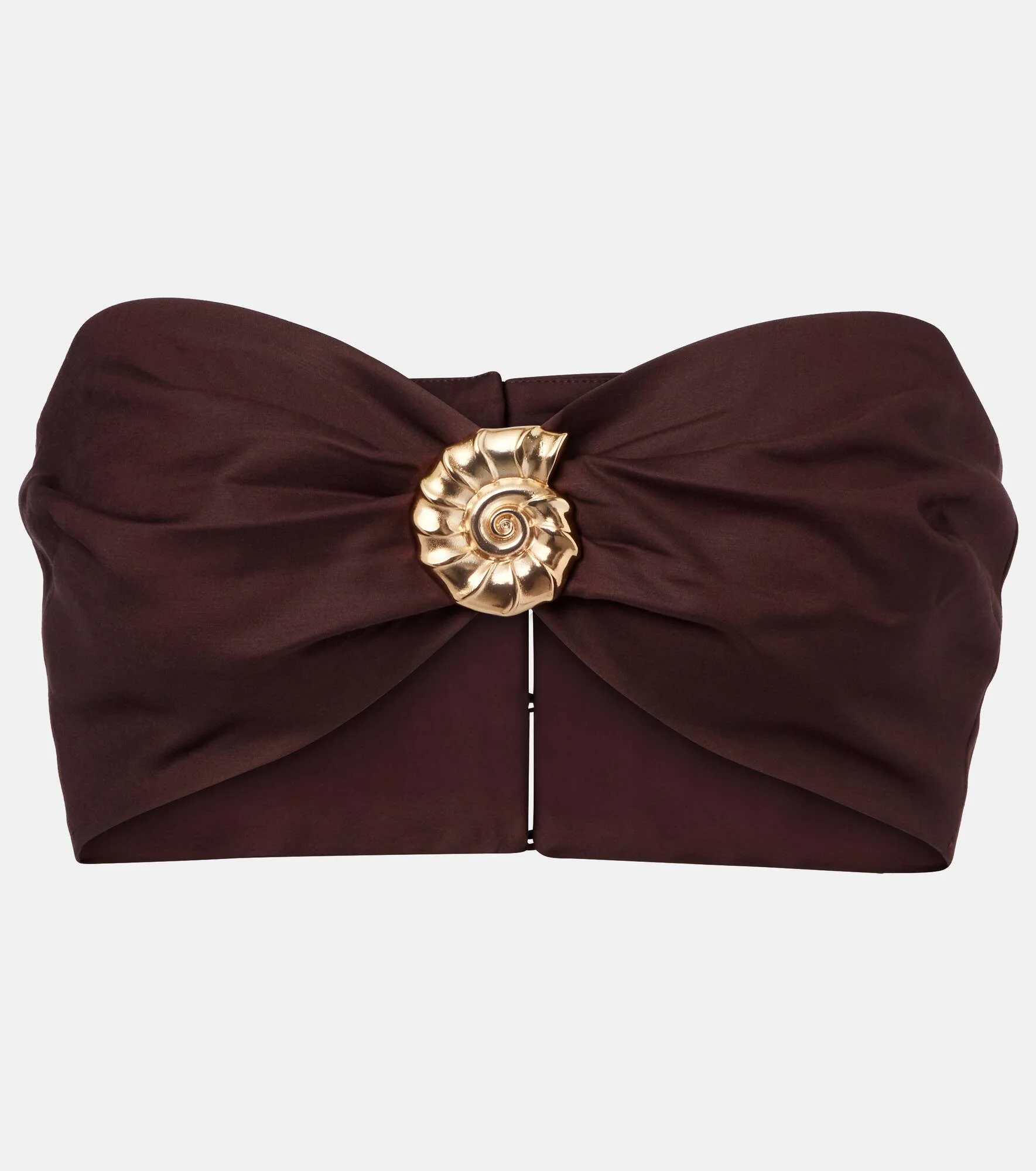 Embellished cotton-blend bandeau top - 1