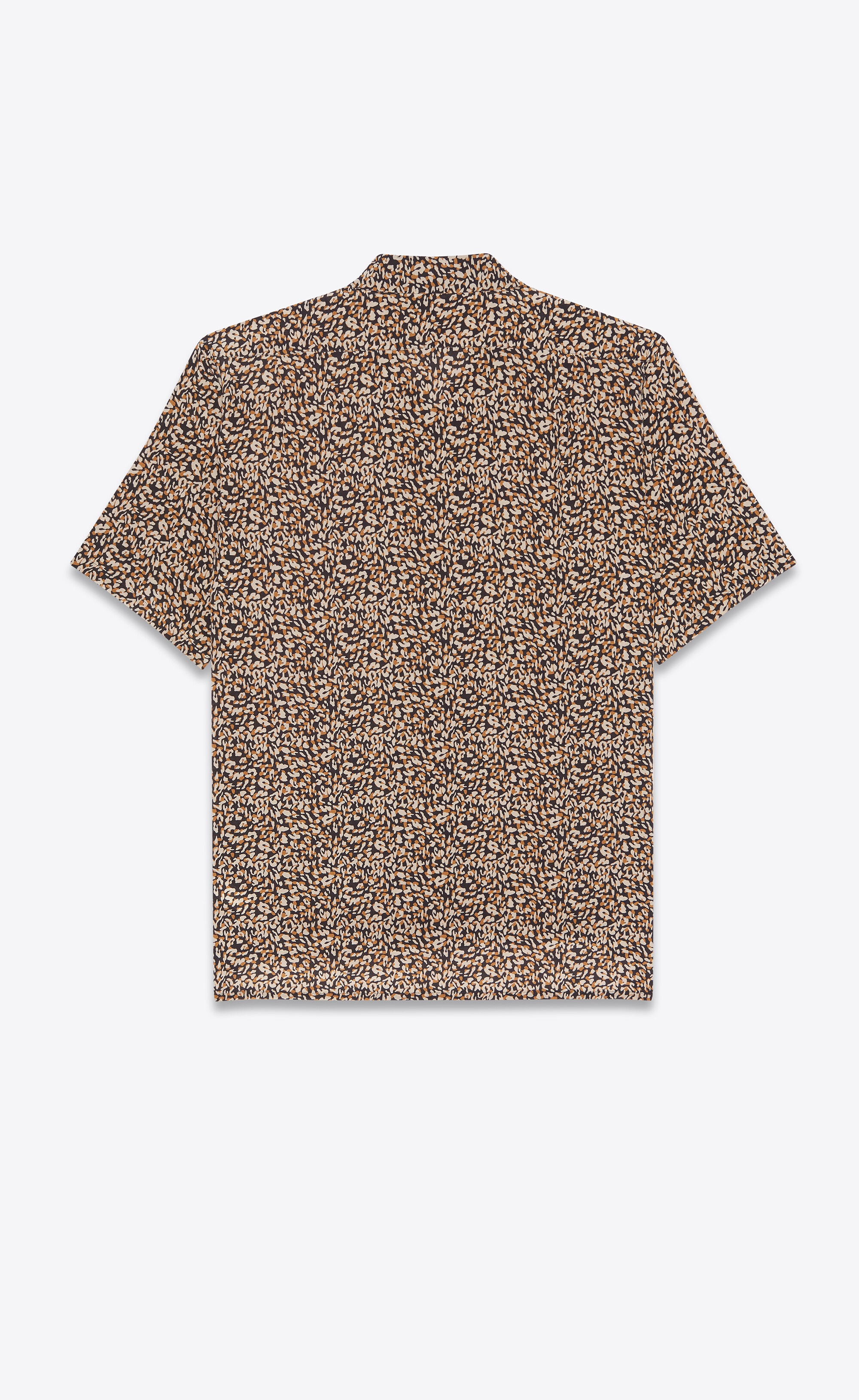 shark-collar shirt in micro leopard crepe de chine - 3