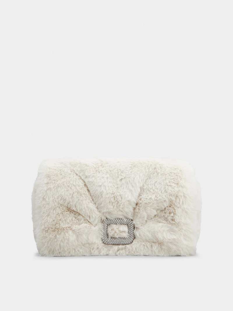 Viv' Choc Phone Holder in faux fur - 1