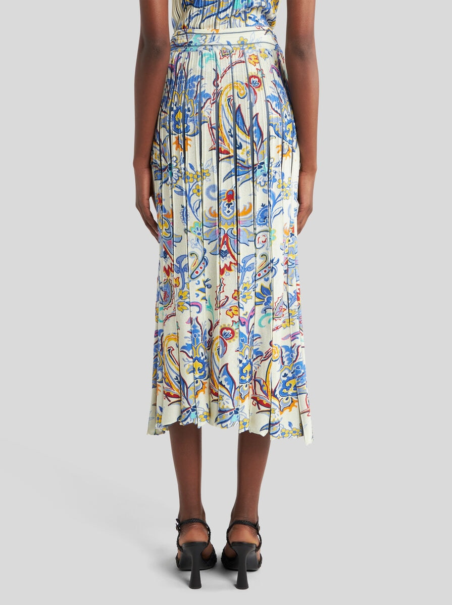 PRINTED KNIT MIDI SKIRT - 5