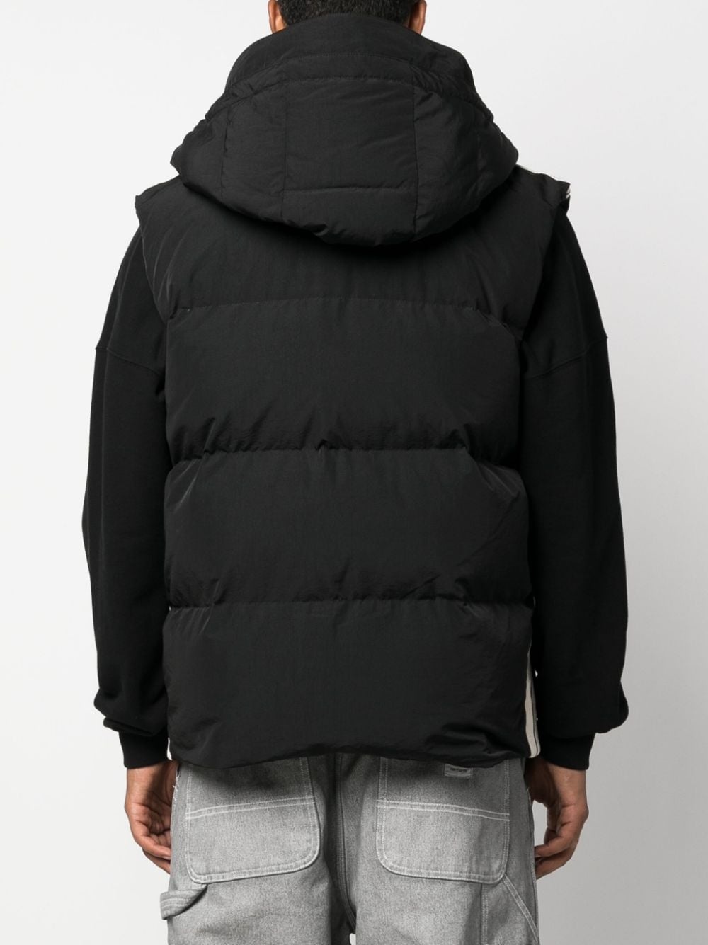 logo-embroidered puffer gilet - 4