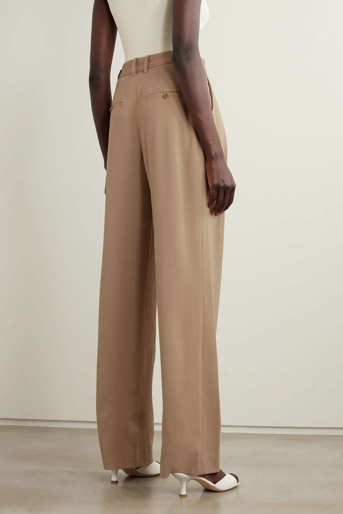 Luisa pleated twill wide-leg pants - 3