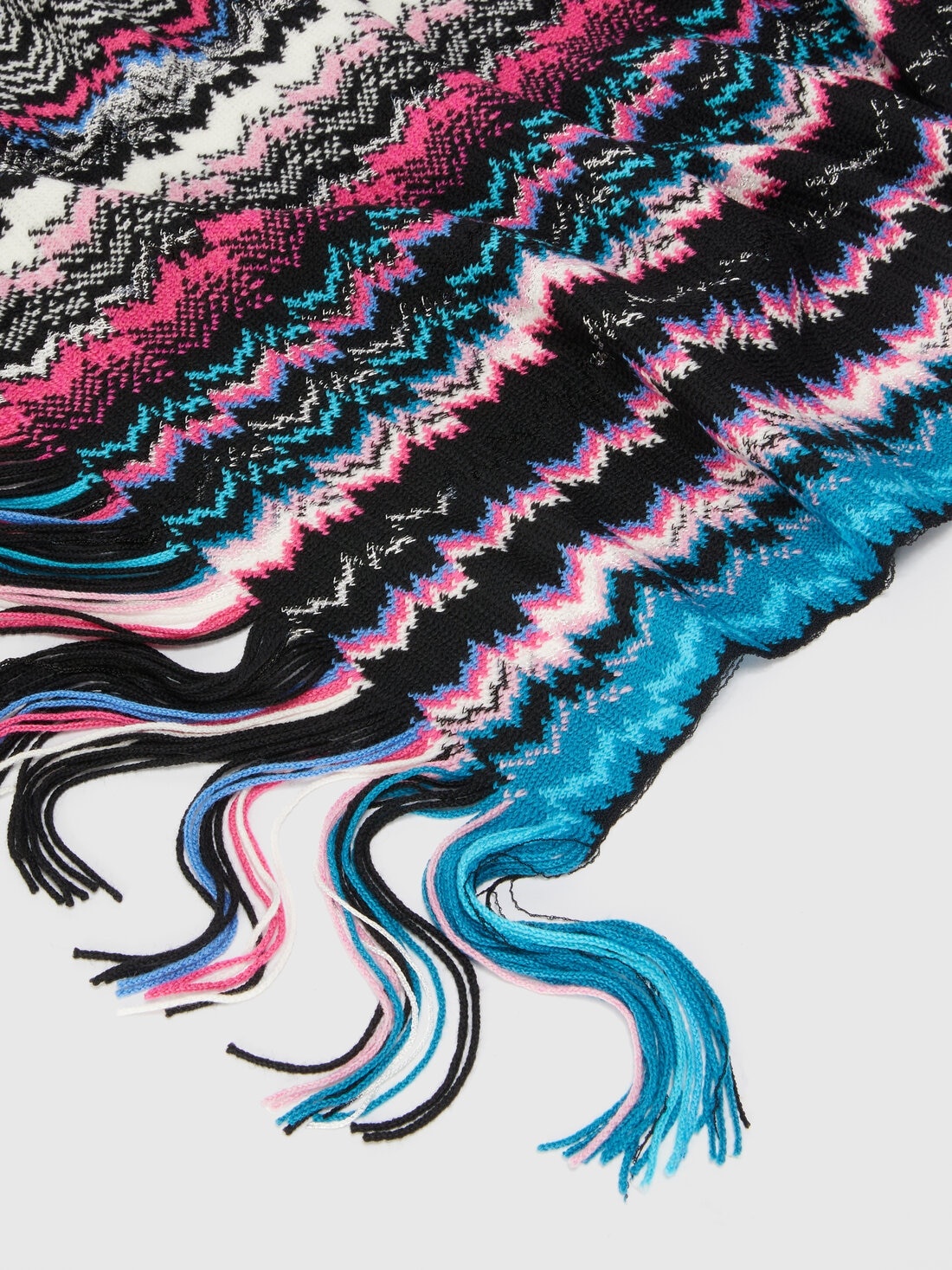 Wool and viscose scarf with fringes - 2