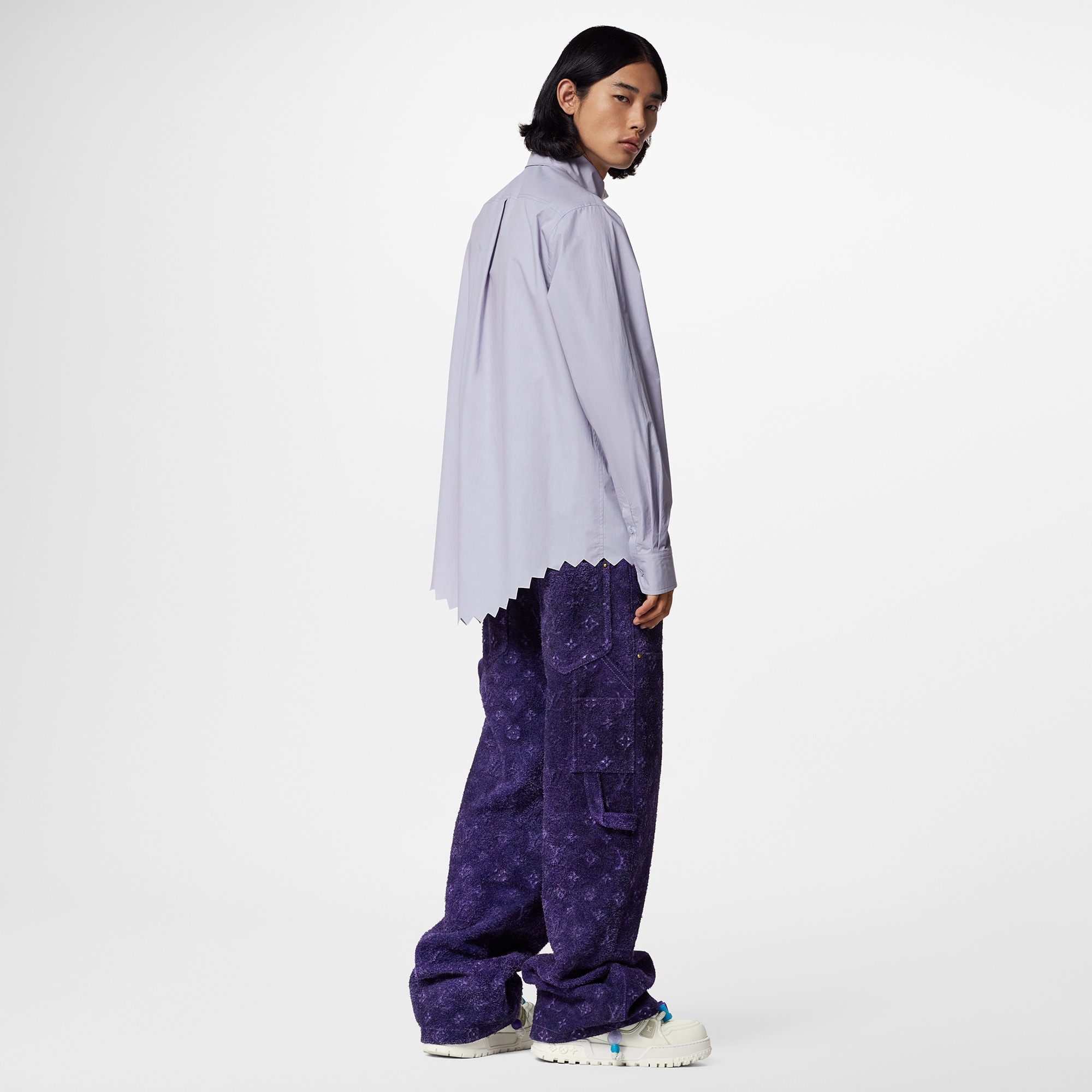 Knotted Collar Long-Sleeved Shirt - 3