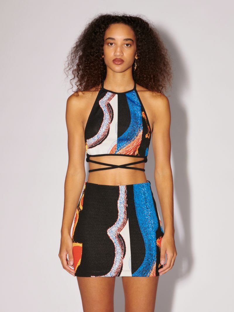 JACQUARD CROSSED TOP - 3