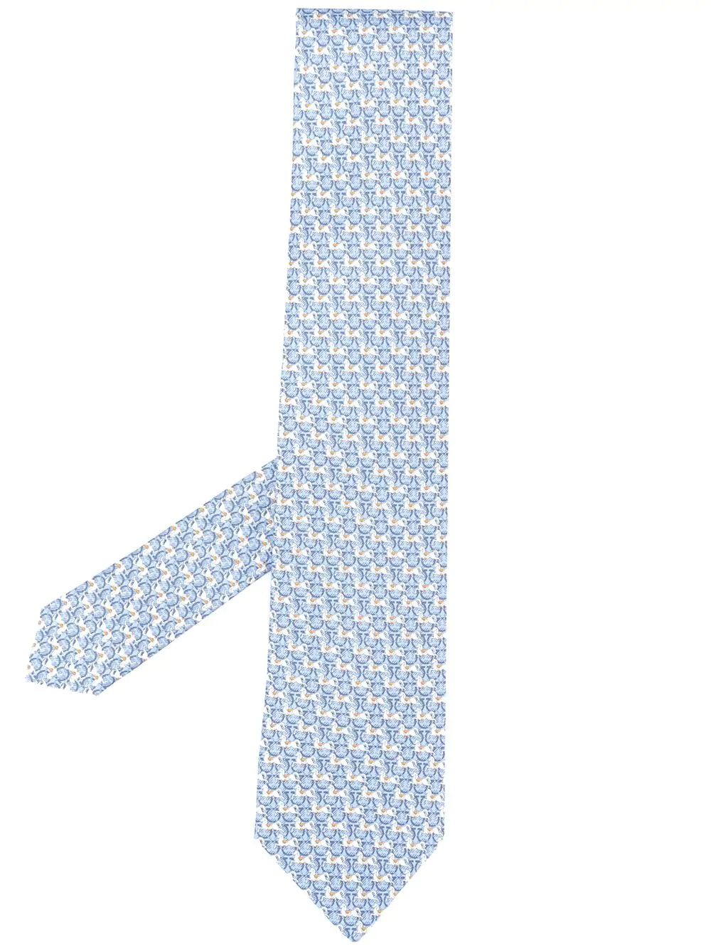 horse-print silk tie - 1