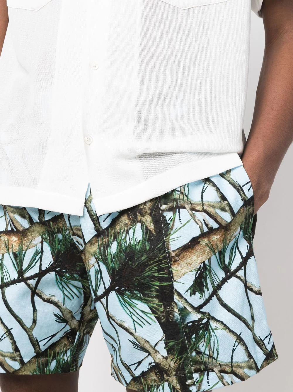 wood-print bermuda shorts - 5