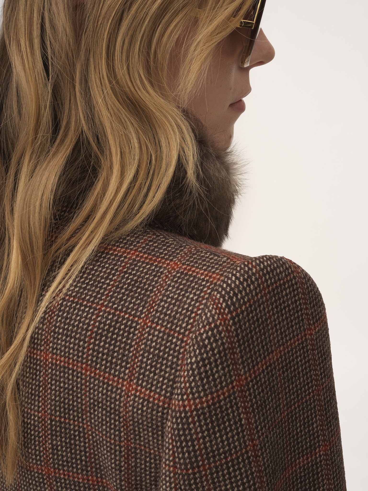 TAILORED JACKET IN CHECK WOOL - 7