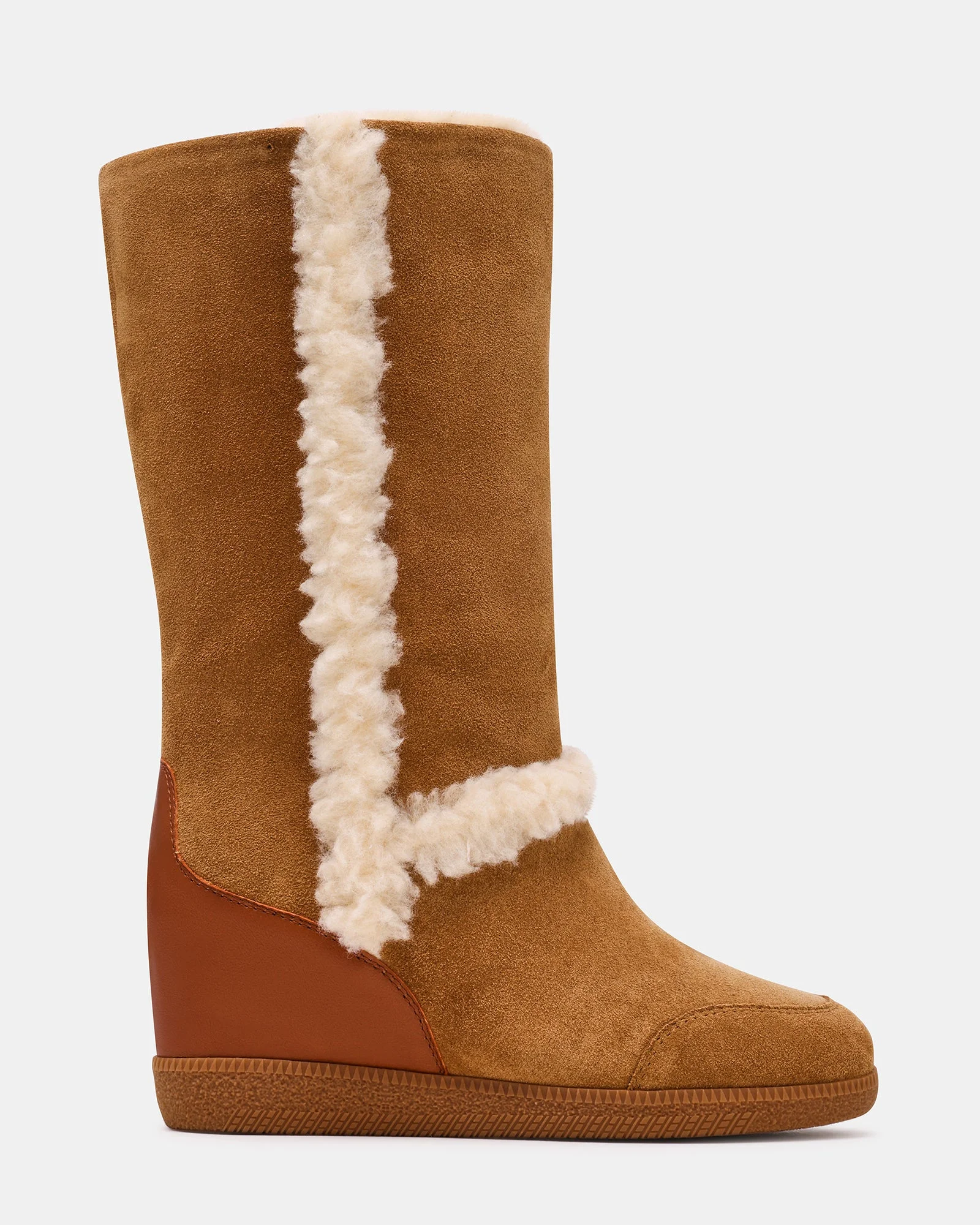 WOODSIDE FAUX FUR CHESTNUT SUEDE - 1