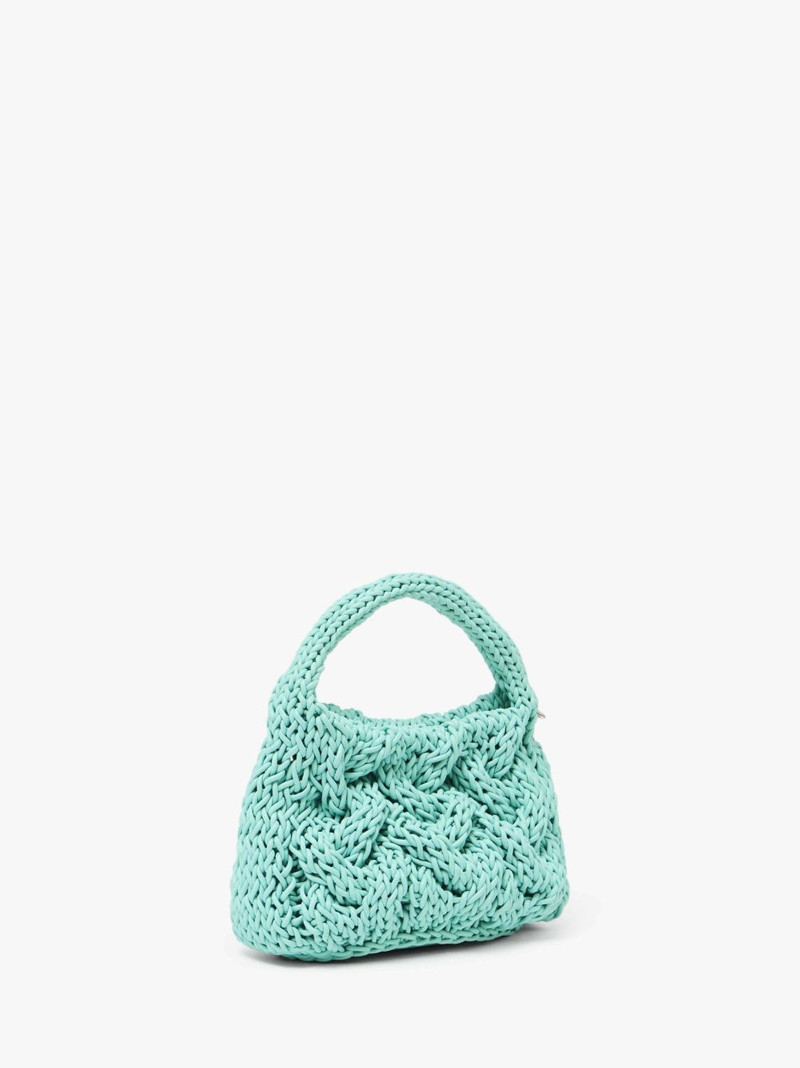 JW Anderson SMALL CABLE KNIT BAG - LEATHER DRAWCORD TOP HANDLE BAG outlook