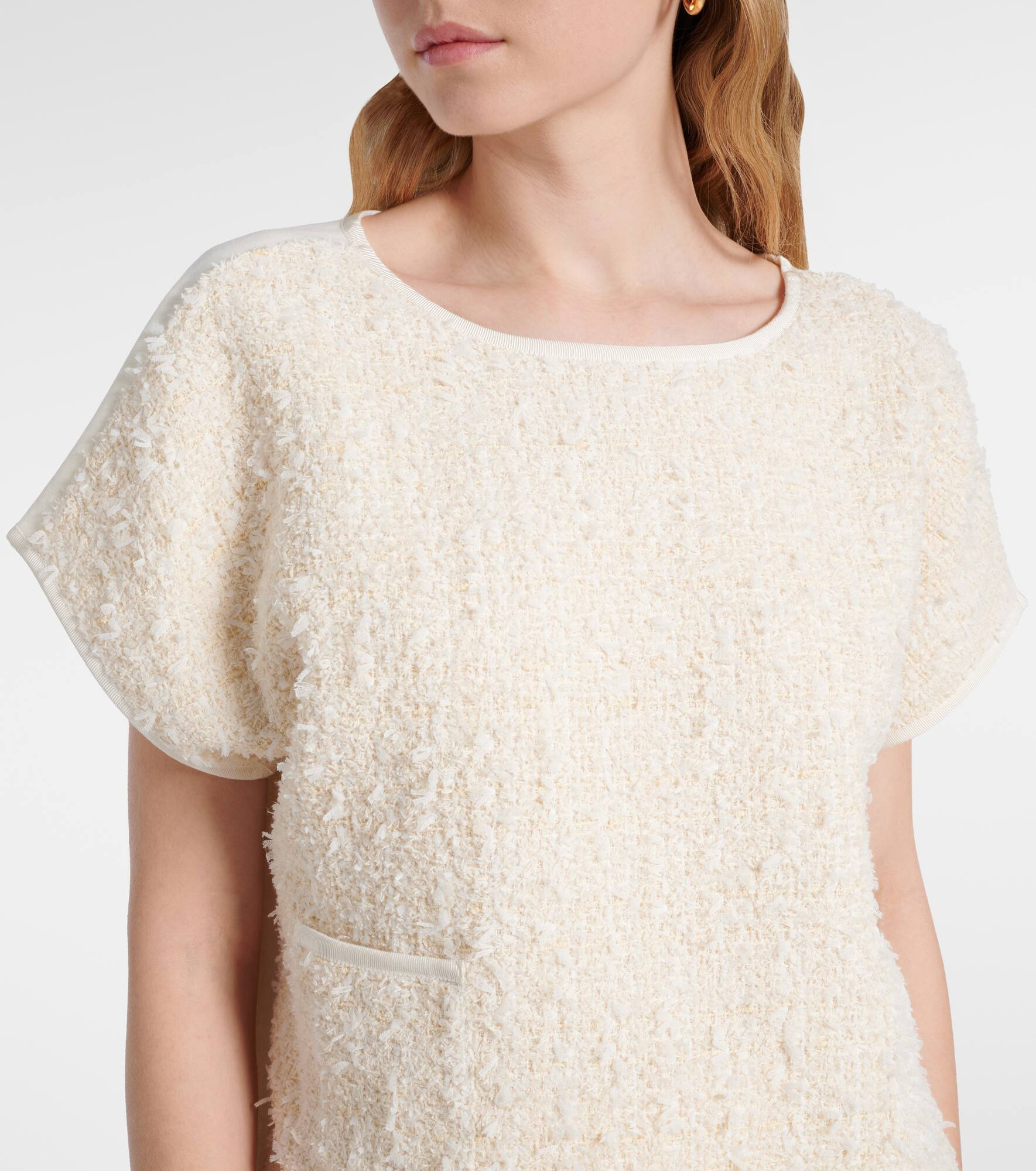 Cotton and silk tweed top - 4
